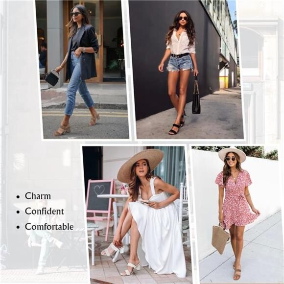 Women's Braided Heeled Sandals Strappy Square Open Toe Heels Backless Mules - Picture 6 of 7